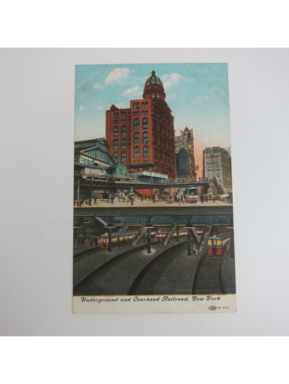 Postcard New York City Underground & Overhead Railroad Antique RARE